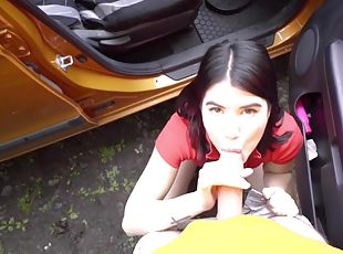 Black-haired Cutie Screwed By Horny Driving Instructor