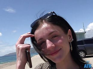 Rosalyn Sphinx spends a day with her boyfriend on the beach