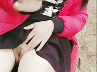Newest hot chinese live big tits girl date man outdoor do