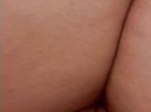 Peeing over myself, smooth young pussy wetting herself, thick thighs wetting, wetting myself, peeing