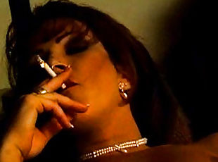 Smoking brunette loves to play dirty