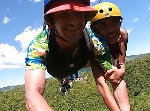 Ziplining with big ass Thai amateur GF and sex in the hotel afterwards