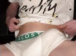 Athletic twink has a big cock in his underpants