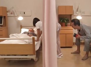 sykepleier, gammel, amatør, cumshot, japansk, strømper-stockings, facial, eldre-older, sykehus, kledd-sex