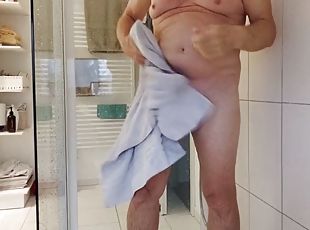 fürdőkádban, maszturbálás, amatőr, buzi, német, nagytestű, zuhanyozás