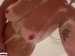 culo, bañando, tetas-grandes, masturbación, amateur, maduro, madurita-caliente, mamá, rubia, ducha