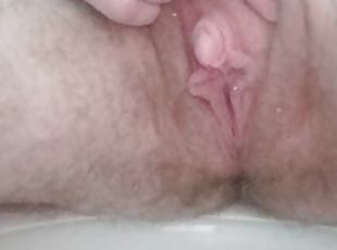 klitoris, hårete, onani, pissing, pussy, amatør, fetisj, alene