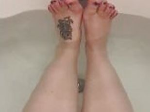 गांड, स्नान, अव्यवसायी, बड़ी-खूबसूरत-औरत, पैर, बुत, एकल, टैटू, पैर-की-उँगलियाँ