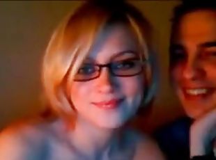 lunettes, fellation, hardcore, couple, webcam