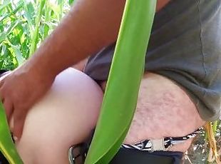 First time trying standing 69 in a cornfield and she cums and squirts hard