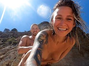 Amateur Couple: We found the best spot to fuck on Spanish beach