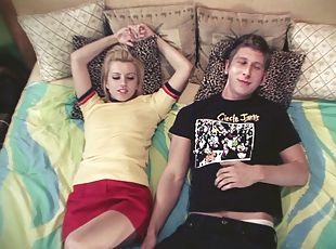 Lexi Belle in bed with a man that bangs her wet pussy hardcore