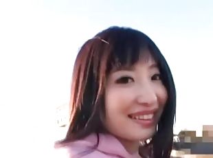 Outdoors video of small tits Arisa Nakano pleasuring her wet pussy