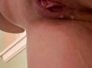 Creampie dripping pussy after fucking my neighbor while husbands at work