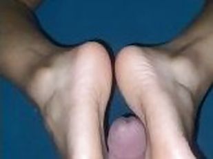 bare soles rubbing against hard cock her feet felt so good a lil dirty a lil stinky the sound it mad