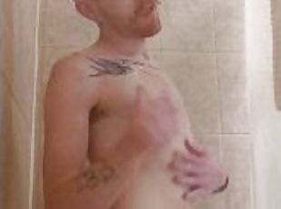 bañando, amateur, gay, fetichista, ducha, a-solas, gay-joven, tatuaje
