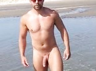 vani, homo, plaža, sami, mišićavi
