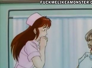 enfermeira, doutor, hardcore, excitante, anime, hentai