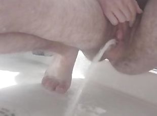 bañando, clítoris, peluda, meando, coño-pussy, amateur, fetichista, ducha, a-solas