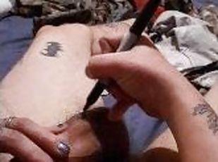 Wife Drawing on my dick