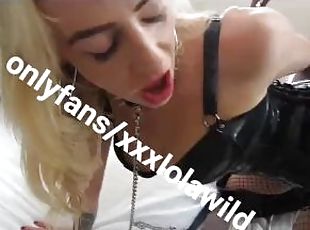 BDSM Leashed Babe CRAWLS to be fucked! JOI CEI ASMR Cuck and Domme!
